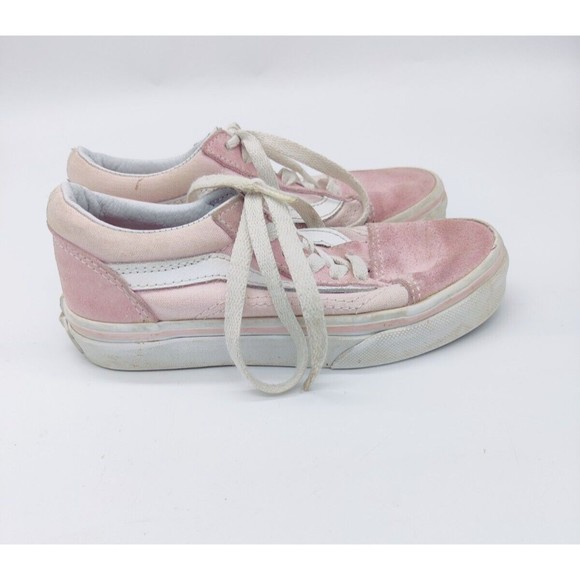 Girls Vans 500714 Old Skool Pale Pink Low Top Skate Sneakers Shoes Size 11.5 Kid - Picture 3 of 12